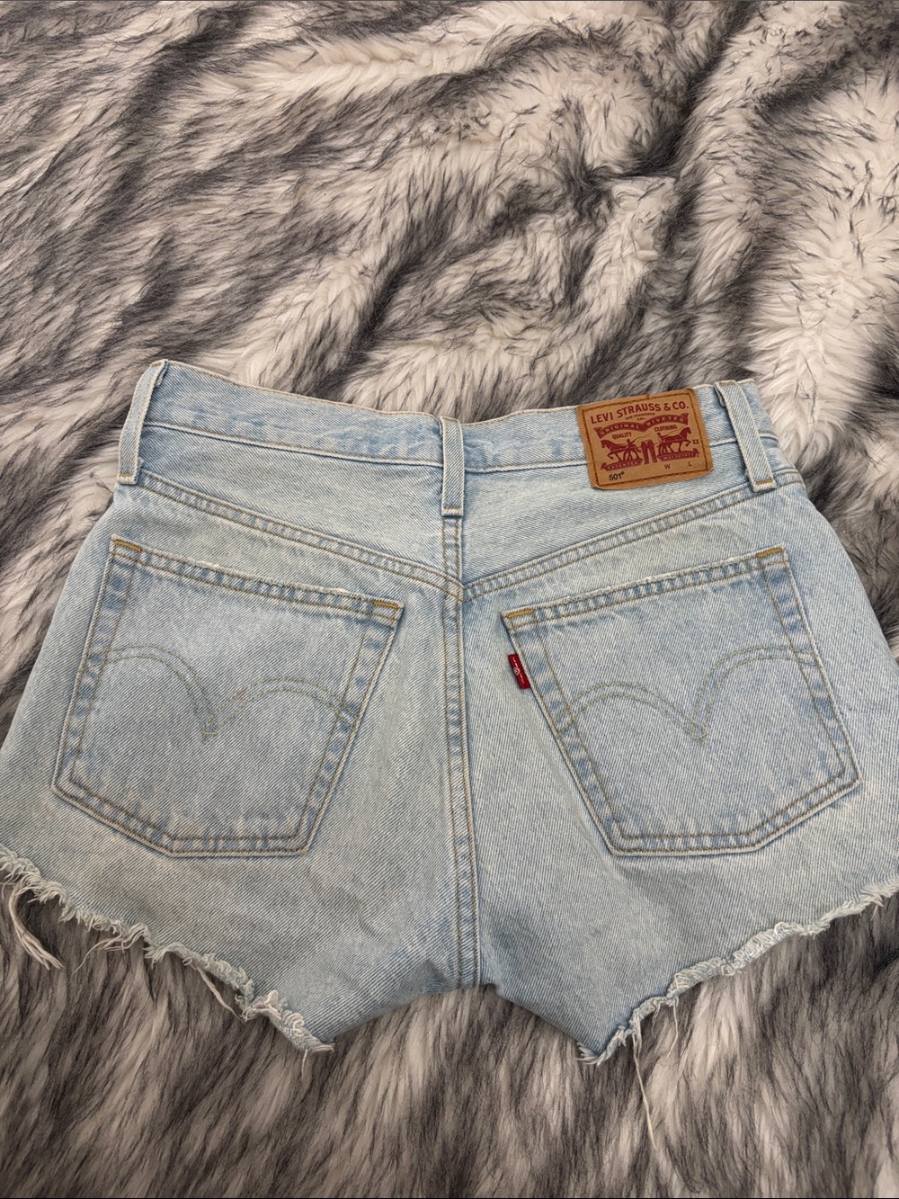Levi's Women's Light Blue Denim Cutoff Shorts with Raw Hem